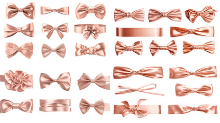 Rose Gold Bow Collection: Elegant Satin Bows for Gift Wrapping