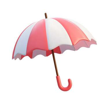 recommend clip art: Umbrella 3d icon cartoon style on white and transparent background.