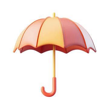 recommend clip art: Umbrella 3d icon cartoon style on white and transparent background.