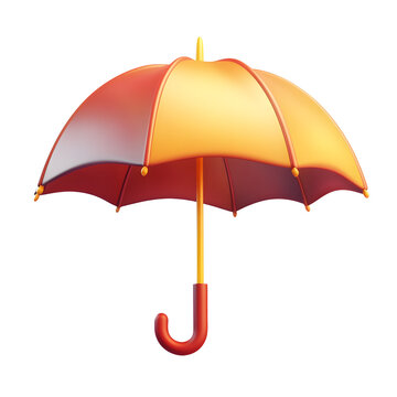 recommend clip art: Umbrella 3d icon cartoon style on white and transparent background.