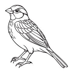 Obraz premium vector silhouette image of a sparrow on a white background 