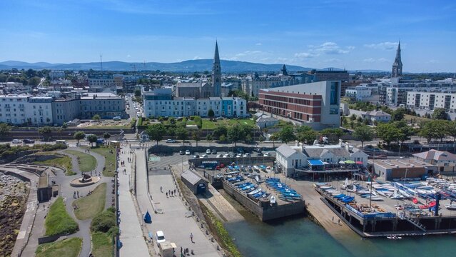 Aerial view of Dun Laoghaire, Ireland's coastal town
