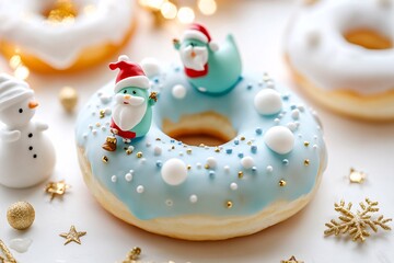 Fototapeta premium Cute Dinosaur Shaped Dessert with Festive Decorations