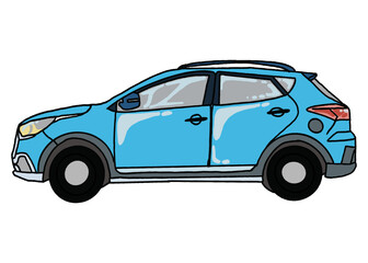 Blue SUV car design. Perfect for stickers, tattoos, website elements, social media