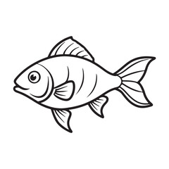vector silhouette image of a fish on a white background
