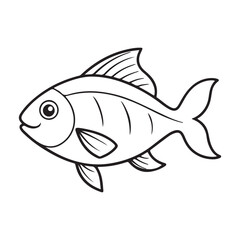 Fototapeta premium vector silhouette image of a fish on a white background 