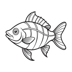 vector silhouette image of a fish on a white background
