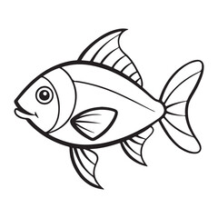 vector silhouette image of a fish on a white background
