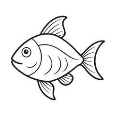vector silhouette image of a fish on a white background
