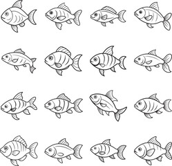 vector silhouette image of a fish on a white background
