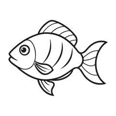 vector silhouette image of a fish on a white background
