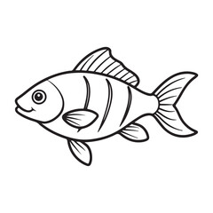 vector silhouette image of a fish on a white background
