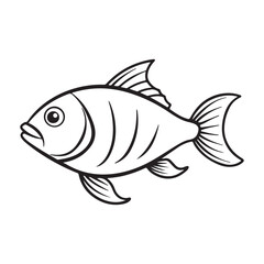 Fototapeta premium vector silhouette image of a fish on a white background 