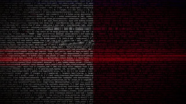 Binary code on flag of Malta. Program source code or Hacker concept on Maltese flag. Malta digital technology security, hacking or programming