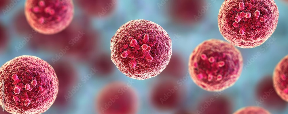 Poster close-up view of red cells, isolated on a soft background, depicting cellular structure.