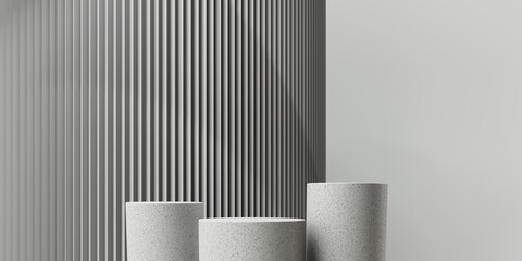 Abstract minimalist background with catwalks - 3d render. Simple aesthetic showcase for advertising and presentation of products and goods. Geometric linear shapes on the background of the stand.