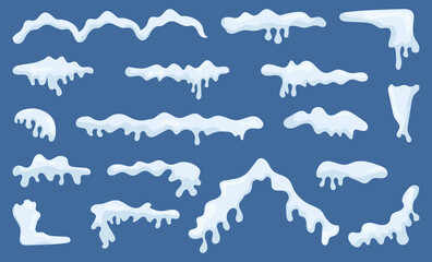 Cartoon snow cap decoration. Christmas snow cap in a flat design