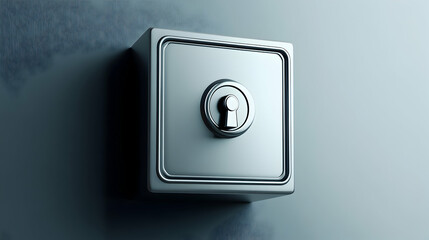3D icon of a safe with a lock, symbolizing finance and security  