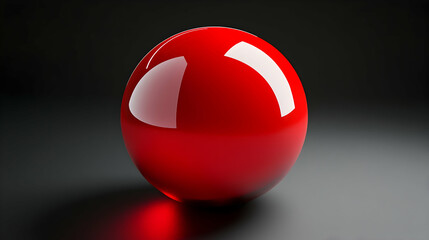 3D model of a red sphere icon with a glossy surface, representing geometric design for metaverse concepts  