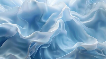 Obraz premium Abstract light blue background with smooth wavy lines