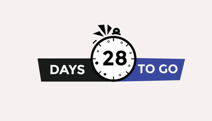 28 days to go Countdown number banner templates. time icon. Vector Illustration 
