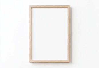 A simple wooden frame on a white background, showcasing minimalist design.