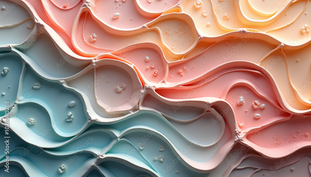 Wall mural seamless complex carving on plastic texture with realistic patterns and natural colors in soft light