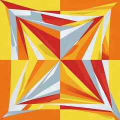Triangle and Square pattern in yellow and orange colors