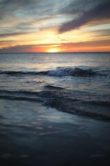 Serene ocean sunset on Croatian coast