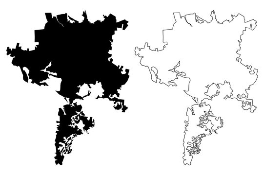 Semarang City (Republic of Indonesia, Java island) map vector illustration, scribble sketch City of Semarang map