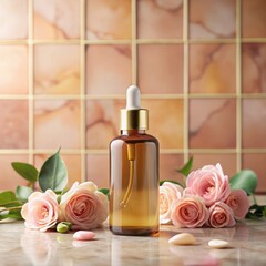 Realistic 3d bottle skincare for packaging design.	