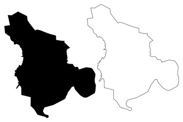 Isfahan City (Islamic Republic of Iran, Persia, Isfahan Province) map vector illustration, scribble sketch City of Ispahan, Sepahan, Esfahan or Hispahan map