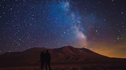 Fototapeta premium Stargazing in the Atacama Desert, Chile at Night
