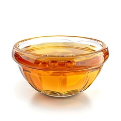 Bowl of sweet honey on white background
