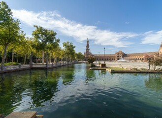 Square Spain in Seville, one of the most emblematic places of the city.