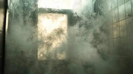 Naklejka premium Foggy Interior with Soft Light and Steam Effect