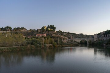 Sunset at the foot of the Tajo river