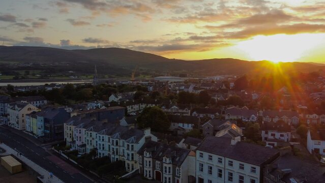 Sunset over a Warrenpoint in Ireland
