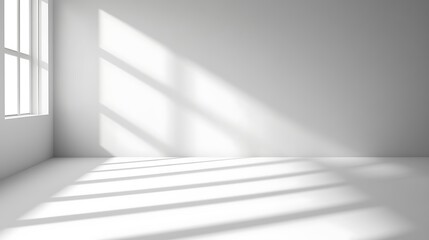 Fototapeta premium Empty space on clean white background with soft shadows