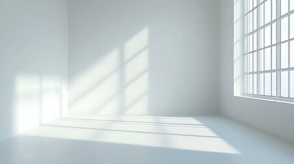 Fototapeta premium Empty space on clean white background with soft shadows