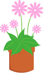 Hand-Drawn Pink Flower in Terracotta Clipart Great for DIY Projects and Designs