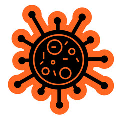 Obraz premium Bactery Icon, Unicelluler, microbactery, microbe