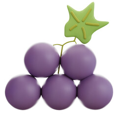 3d icon grape on the white background