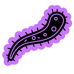 Bactery Icon, Unicelluler, microbactery, microbe