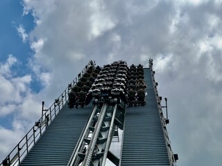 Roller Coasters at the Thorpe Park, London, England, UK