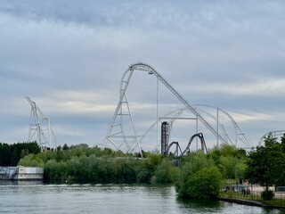 Roller Coasters at the Thorpe Park, London, England, UK