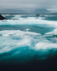 Icebergs in Jokulsarlon Glacier Lagoon, Iceland.