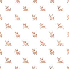 Watercolor reindeer seamless pattern.