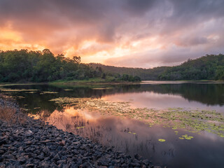 Sunset Over The Lake