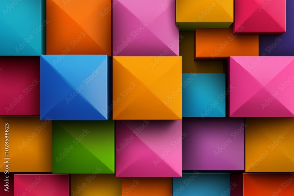 Aufkleber colorful blocks in various colors. blocks are arranged in a way that creates a sense of depth. color